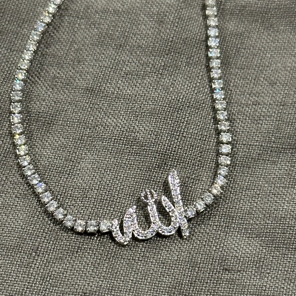 Islam Elegant Silver Choker Necklace Ramadan Eid gift Arabic Muslim